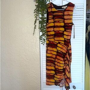 Event classy Michael Kors Orange Sleeveless Pencil Slit Dress Bodycon M